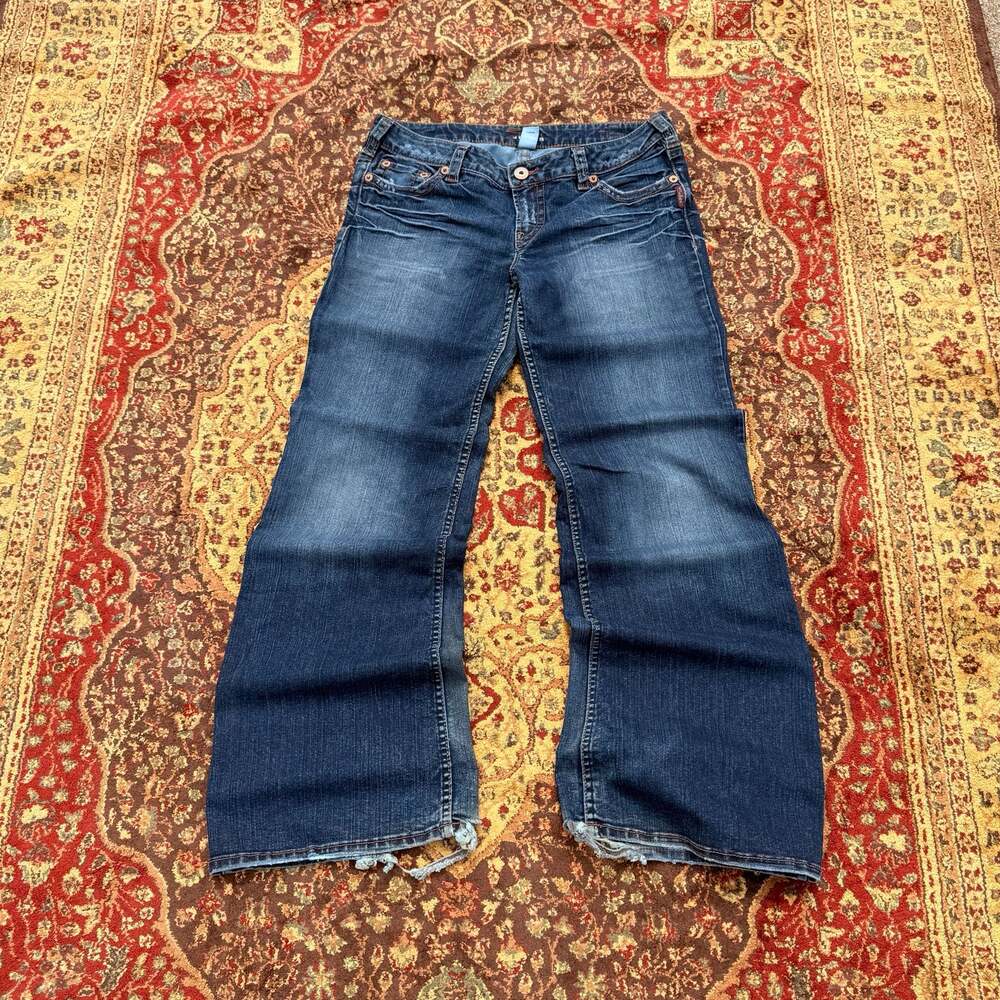 Silver Jeans Tia Low Rise Bootcut Blue Denim Jeans Size 34x33